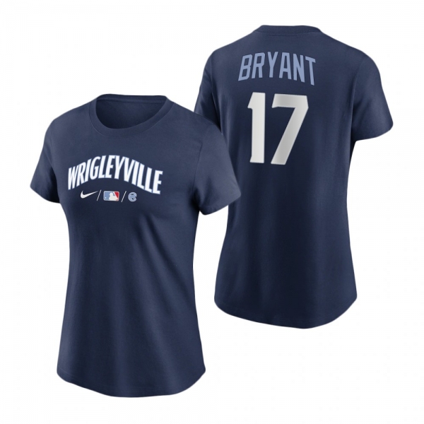 Women's Chicago Cubs Navy 2021 City Connect Kris Bryant T-Shirt