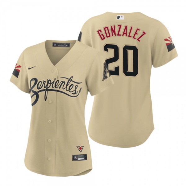 Women's Arizona Diamondbacks Luis Gonzalez Gold 2021 City Connect Replica Jersey