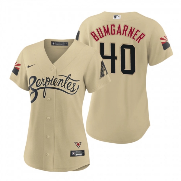 Women's Arizona Diamondbacks Madison Bumgarner Gold 2021 City Connect Replica Jersey