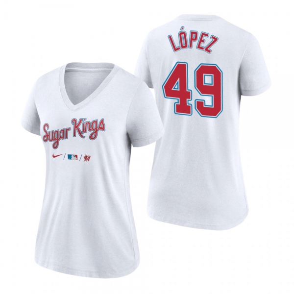 Women's Miami Marlins White 2021 City Connect Pablo Lopez T-Shirt