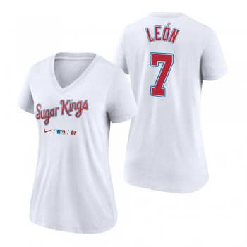 Women's Miami Marlins White 2021 City Connect Sandy Leon T-Shirt