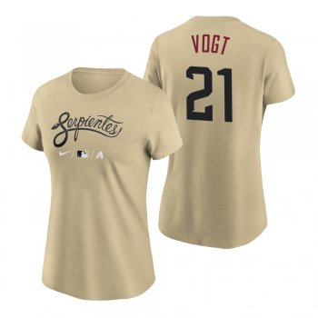 Women's Arizona Diamondbacks Gold 2021 City Connect Stephen Vogt T-Shirt