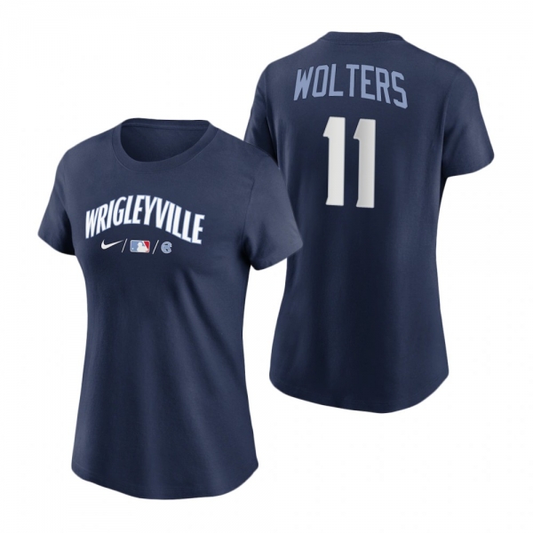 Women's Chicago Cubs Navy 2021 City Connect Tony Wolters T-Shirt