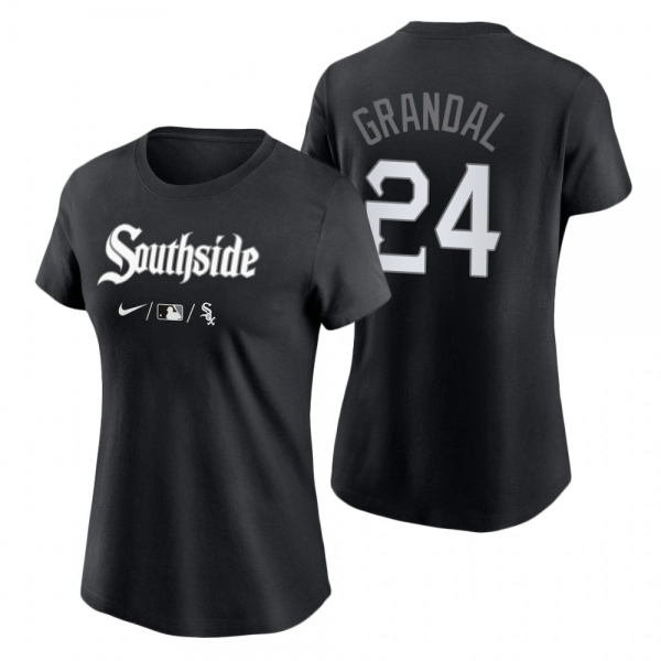 Women's Chicago White Sox Black 2021 City Connect Yasmani Grandal T-Shirt