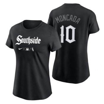 Women's Chicago White Sox Black 2021 City Connect Yoan Moncada T-Shirt