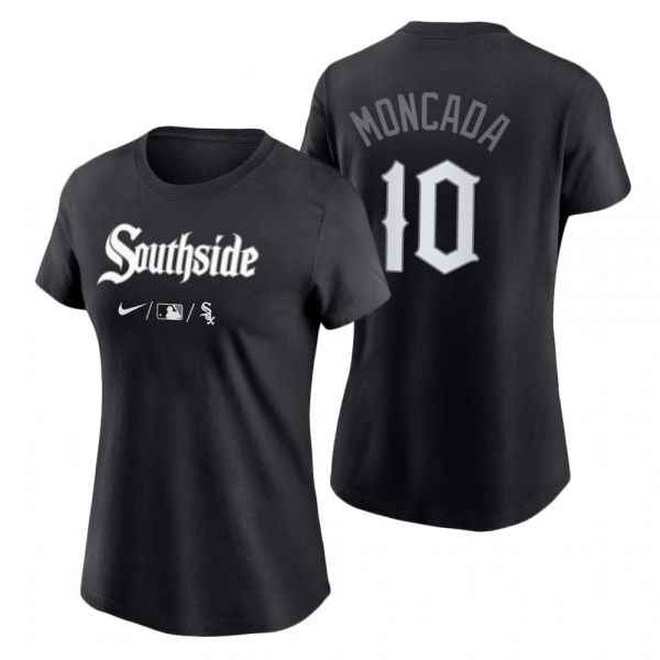 Women's Chicago White Sox Black 2021 City Connect Yoan Moncada T-Shirt