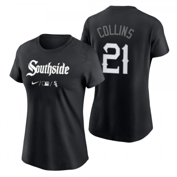 Women's Chicago White Sox Black 2021 City Connect Zack Collins T-Shirt