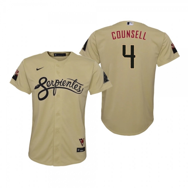 Youth Arizona Diamondbacks Craig Counsell Nike Gold 2021 City Connect Replica Jersey