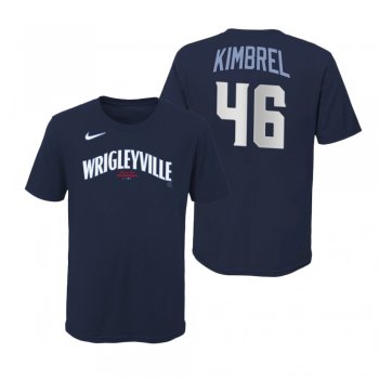 Youth Chicago Cubs Craig Kimbrel Navy Wordmark T-Shirt 2021 City Connect