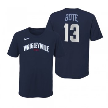 Youth Chicago Cubs David Bote Navy Wordmark T-Shirt 2021 City Connect