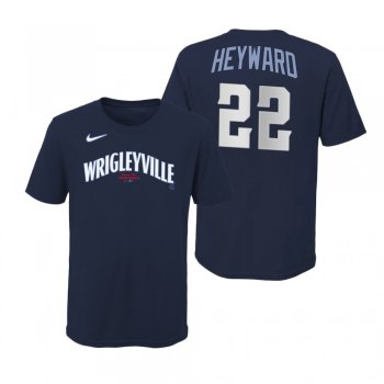 Youth Chicago Cubs Jason Heyward Navy Wordmark T-Shirt 2021 City Connect