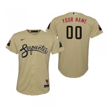 Youth Arizona Diamondbacks Custom Nike Gold 2021 City Connect Replica Jersey