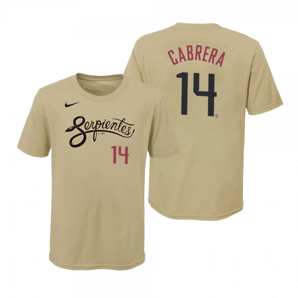 Youth Arizona Diamondbacks Asdrubal Cabrera Gold Name Number T-Shirt 2021 City Connect