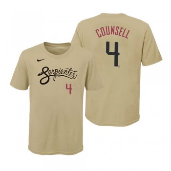 Youth Arizona Diamondbacks Craig Counsell Gold Name Number T-Shirt 2021 City Connect