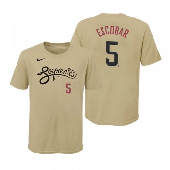 Youth Arizona Diamondbacks Eduardo Escobar Gold Name Number T-Shirt 2021 City Connect