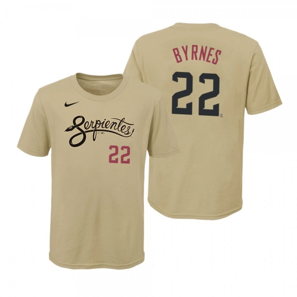 Youth Arizona Diamondbacks Eric Byrnes Gold Name Number T-Shirt 2021 City Connect