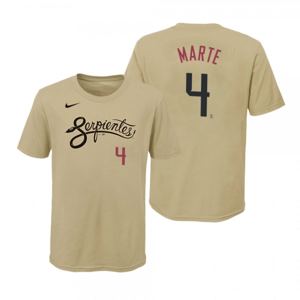 Youth Arizona Diamondbacks Ketel Marte Gold Name Number T-Shirt 2021 City Connect