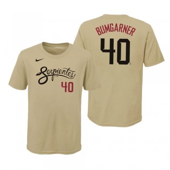 Youth Arizona Diamondbacks Madison Bumgarner Gold Name & Number T-Shirt 2021 City Connect