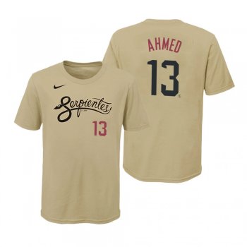 Youth Arizona Diamondbacks Nick Ahmed Gold Name Number T-Shirt 2021 City Connect