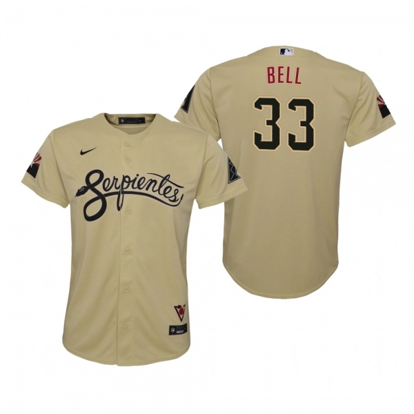 Youth Arizona Diamondbacks Jay Bell Nike Gold 2021 City Connect Replica Jersey