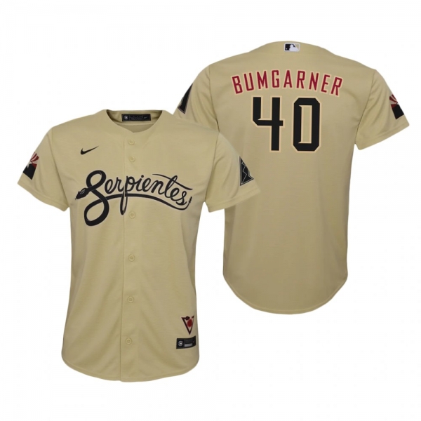 Youth Arizona Diamondbacks Madison Bumgarner Nike Gold 2021 City Connect Replica Jersey