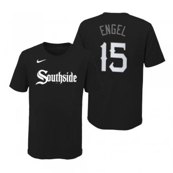 Youth Chicago White Sox Adam Engel Black Wordmark T-Shirt 2021 City Connect