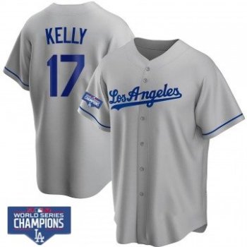 Men's joe kelly Dodgers 2020 world series champion jersey gray