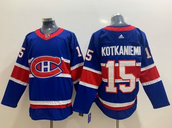 NHL Canadiens 15 Jesperi Kotkaniemi 2021 Blue Reverse Retro Men Jersey