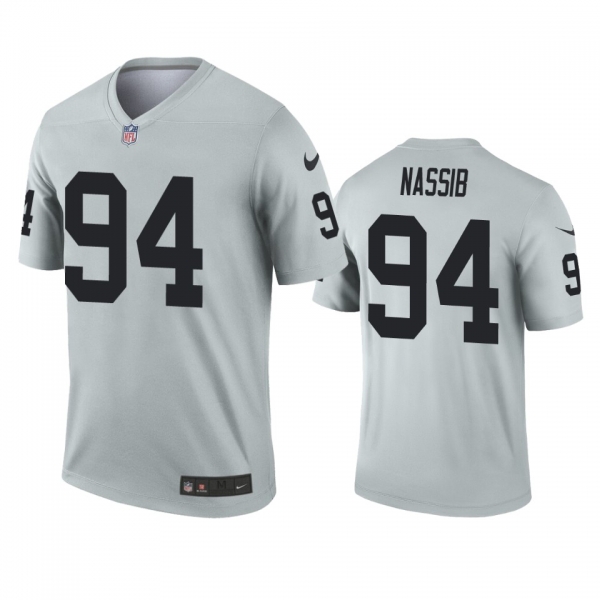 Las Vegas Raiders Carl Nassib Silver Inverted Legend Jersey