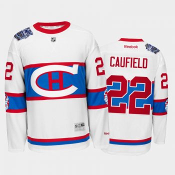 Men Montreal Canadiens Cole Caufield #22 Throwback to World White Winter Classic Jersey