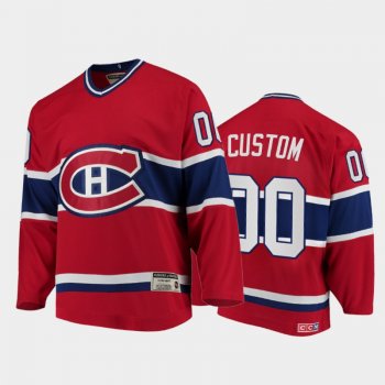 Canadiens Custom #00 Authentic Throwback Heroes of Hockey Red Jersey