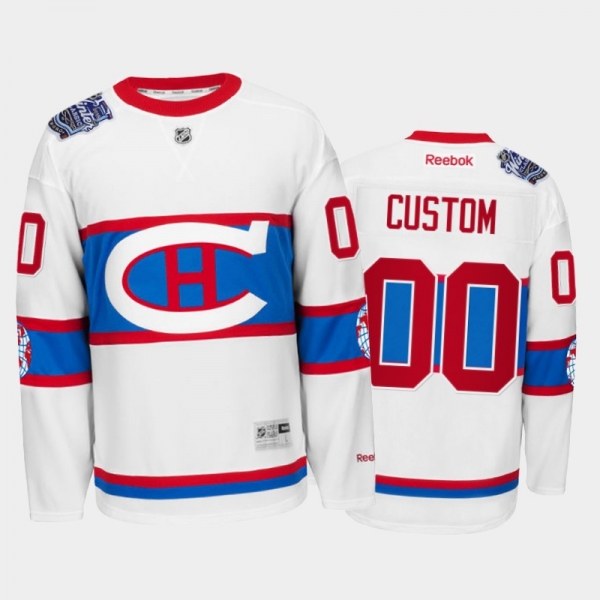 Men Montreal Canadiens Custom #00 Throwback to World White Winter Classic Jersey