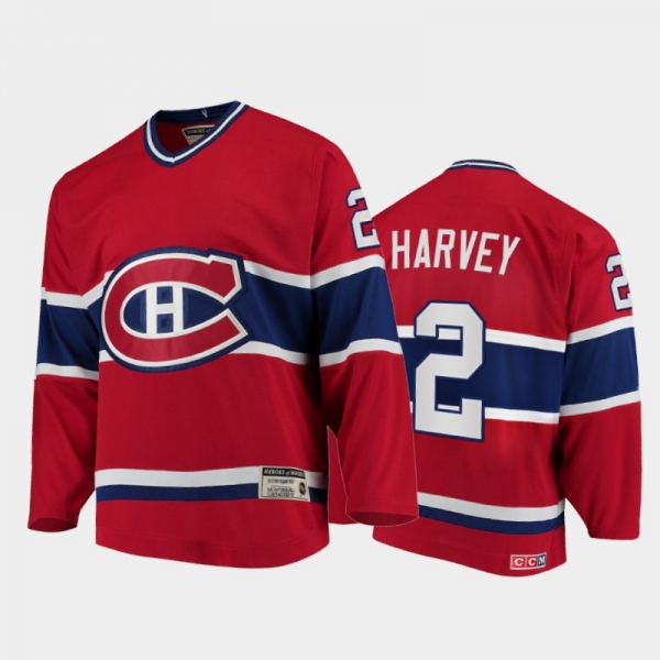 Canadiens Doug Harvey #2 Authentic Throwback Heroes of Hockey Red Jersey