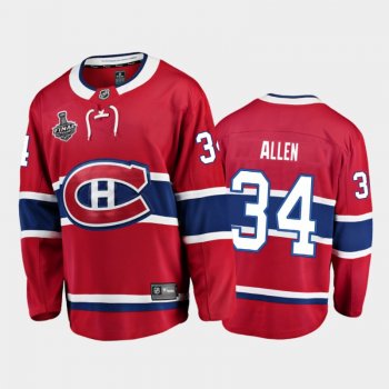 Men Montreal Canadiens Jake Allen #34 2021 Stanley Cup Final Red Home Jersey