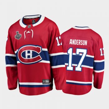 Men Montreal Canadiens Josh Anderson #17 2021 Stanley Cup Final Red Home Jersey