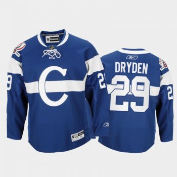 Men Montreal Canadiens Ken Dryden #29 Throwback 100th Anniversary Celebration Blue Jersey