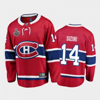 Men Montreal Canadiens Nick Suzuki #14 2021 Stanley Cup Final Red Home Jersey