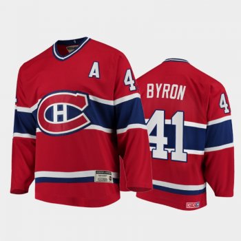 Canadiens Paul Byron #41 Authentic Throwback Heroes of Hockey Red Jersey