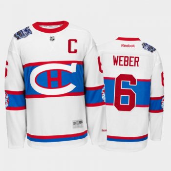 Men Montreal Canadiens Shea Weber #6 Throwback to World White Winter Classic Jersey