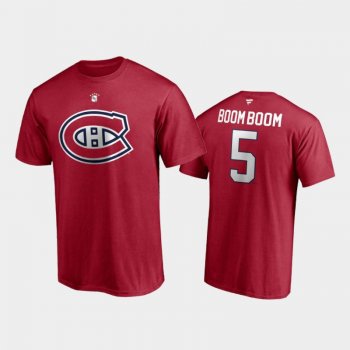 Men's Montreal Canadiens Bernie Geoffrion #5 Authentic Stack Retired Red T-Shirt