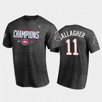 Men Montreal Canadiens Brendan Gallagher #11 2021 Stanley Cup Semifinal Champions Charcoal T-Shirt