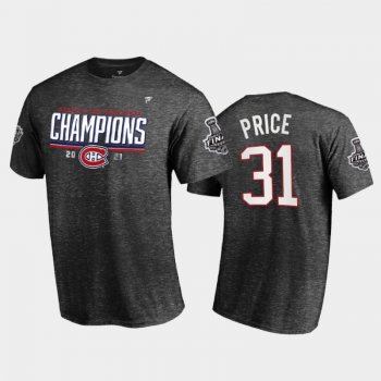 Men Montreal Canadiens Carey Price #31 2021 Stanley Cup Semifinal Champions Charcoal T-Shirt