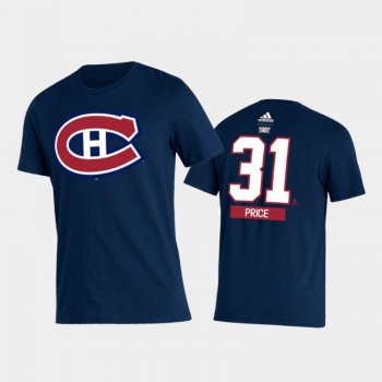 Canadiens Carey Price #31 2021 Reverse Retro Special Edition Name & Number Navy T-Shirt