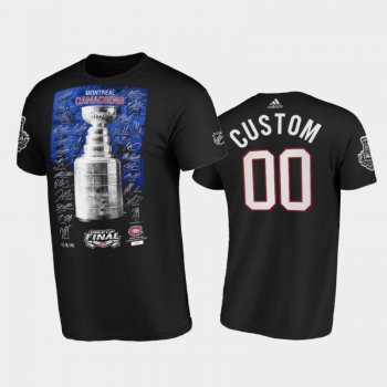 Men Montreal Canadiens Custom #00 2021 Stanley Cup Final Black Tee