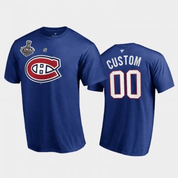 Men Montreal Canadiens Custom #00 2021 Stanley Cup Final Blue T-Shirt