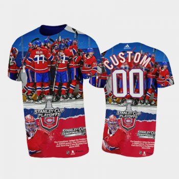 Men Montreal Canadiens Custom #00 2021 Stanley Cup Final Red Tee