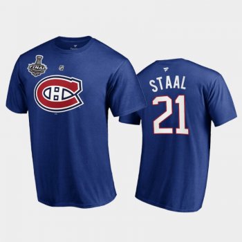 Men Montreal Canadiens Eric Staal #21 2021 Stanley Cup Final Blue T-Shirt