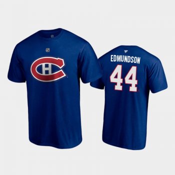 Men's Montreal Canadiens Joel Edmundson #44 Authentic Stack 2021 Special Edition Blue T-Shirt