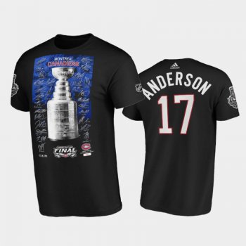 Men Montreal Canadiens Josh Anderson #17 2021 Stanley Cup Final Black Tee