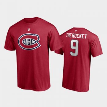 Men's Montreal Canadiens Maurice Richard #9 Authentic Stack Retired Red T-Shirt